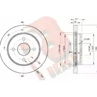 Тормозной диск R BRAKE 78RBD26786 3UDUMUN Ford Cougar 1 (MC, EC) Купе 2.5 Duratec V6 24V 170 л.с. 2000 – 2001 R HWVV48