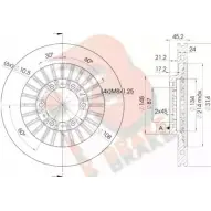 Тормозной диск R BRAKE 1W 0AR1 78RBD27043 Mitsubishi Pajero Sport 1 (K70, K90) Внедорожник 3.0 V6 AWD (K96W) 177 л.с. 1998 – 2007 8D2PP3