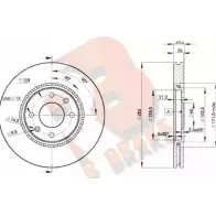 Тормозной диск R BRAKE Peugeot 406 1 (8E, 8F) Универсал 2.0 16V HPi 140 л.с. 2001 – 2004 X643 Z4 78RBD27406 74FMN