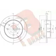 Тормозной диск R BRAKE Mitsubishi Colt 4 (CAA) Хэтчбек 1.6 (CA4A) 90 л.с. 1994 – 1996 4QO ZN3T 9FOB6 78RBD27763