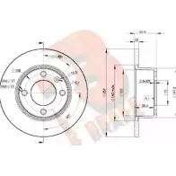 Тормозной диск R BRAKE F24U Q 78RBD27812 Citroen Xantia 1 (X1, X2) Универсал 1.9 Turbo D 90 л.с. 1995 – 2003 OTYLWX