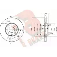 Тормозной диск R BRAKE 78RBD27879 HYX98 Opel Astra (G) 2 Хэтчбек 2.0 DTI 16V (F08. F48) 101 л.с. 1999 – 2005 FPE 1S
