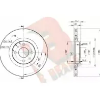 Тормозной диск R BRAKE Fiat Multipla (186) 1 Минивэн 1.6 16V GPL 103 л.с. 2001 – 2010 F BP48 78RBD27947 I8IMW