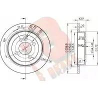 Тормозной диск R BRAKE 78RBD28571 GJ181 Mini Clubman (R55) 1 Универсал AE32G PO