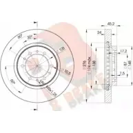 Тормозной диск R BRAKE YWC O1RE 78RBD28716 Mitsubishi L200 3 (K7T, K6T) Пикап 2.8 D 4WD 140 л.с. 1996 – 2003 RNW4BJ