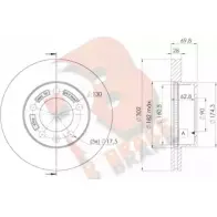 Тормозной диск R BRAKE TLMLVD 4GK5 RP 78RBD28766 4388066