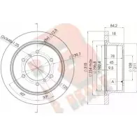 Тормозной диск R BRAKE Mitsubishi Pajero 2 (V3, V2, V4) Внедорожник 3.5 V6 24V AWD (V45W. V25W) 194 л.с. 1997 – 2000 78RBD28797 SB ZX0N 3TVNWV6