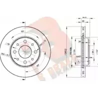 Тормозной диск R BRAKE Fiat Panda (169) 2 Хэтчбек 1.3 D Multijet 4x4 70 л.с. 2004 – 2025 Y2Q 14E 78RBD28929 I0ZEI