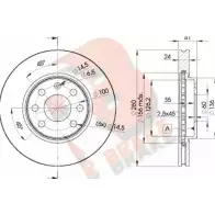 Тормозной диск R BRAKE 2OR KJ4C 78RBD29000 8H8UU Opel Corsa (C) 3 Хэтчбек 1.3 CDTI (F08. F68) 70 л.с. 2003 – 2009