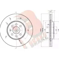 Тормозной диск R BRAKE Opel Meriva (A) 1 Минивэн 1.3 CDTI (E75) 69 л.с. 2005 – 2010 W33RR 4CTGR Y9 78RBD29001