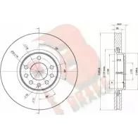 Тормозной диск R BRAKE 2 CP34R 6A2JK 78RBD29005 Saab 9-3 (YS3F) 2 Кабриолет 1.8 i 122 л.с. 2004 – 2015