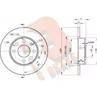 Тормозной диск R BRAKE 78RBD29020 Opel Corsa (C) 3 Хэтчбек 1.2 Twinport (F08. F68) 80 л.с. 2004 – 2009 KW1WN4I G TOLJ