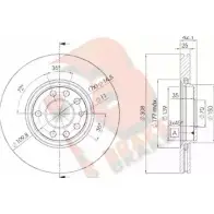 Тормозной диск R BRAKE RNG8YL2 78RBD29061 Saab 9-5 (YS3E) 1 Седан 2.3 Turbo 182 л.с. 2008 – 2009 JHKXY E