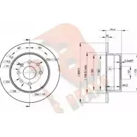 Тормозной диск R BRAKE 8HBY6 PX CVRWS 78RBD29209 Opel Vectra (B) 2 Хэтчбек 2.0 DTI 16V (F68) 101 л.с. 1997 – 2003