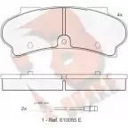 Тормозные колодки, дисковые, комплект R BRAKE 2 0196 4388847 UKMGO17 RB1028