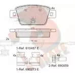 Тормозные колодки, дисковые, комплект R BRAKE RB2043 Fiat Multipla (186) 1 Минивэн 1.6 16V GPL 103 л.с. 2001 – 2010 25526 23 714