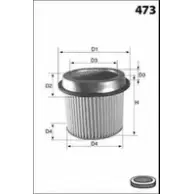 Воздушный фильтр LUCAS FILTERS 4Y07G LFAF343 P6WT WH 4401172