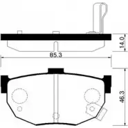 Тормозные колодки, дисковые, комплект HSB BJDQW8 HP0021 Hyundai FB Y6TKZ