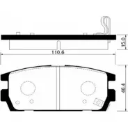 Тормозные колодки, дисковые, комплект HSB 9I0A T HP0023 Hyundai Terracan 771N9J