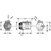 Компрессор кондиционера AVA QUALITY COOLING 6223222 EU976C MSK369 39PD GUC