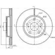 Тормозной диск Bosch N4I12V DFD 2890 Toyota Corolla (E150) 10 Седан 1.8 (ZRE142. ZRE152) 136 л.с. 2006 – 2014 0 986 BB4 324