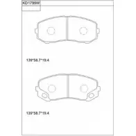 Тормозные колодки, дисковые, комплект ASIMCO 4 KHEN Y1WBF KD1799W 160912595