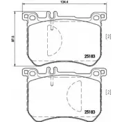 Тормозные колодки, дисковые, комплект HELLA 1193335523 UXOIO 8DB 355 026-581 T2 188J