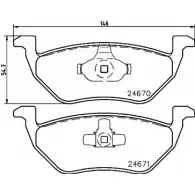 Тормозные колодки дисковые, комплект HELLA 24671 24 670 8DB 355 030-341 1193335940