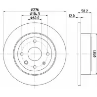 Тормозной диск HELLA 8DD 355 116-992 55251PRO_HC _NA 1193337982 WNDC2P
