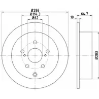 Тормозной диск HELLA 9S7IRPI Toyota Avalon (XX10) 2 Седан 8DD 355 119-941 55 487