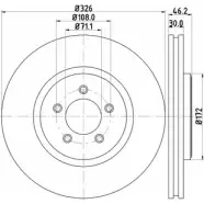 Тормозной диск HELLA 54735PRO_HC_N A 8DD 355 122-982 KVL3UW 1193338709