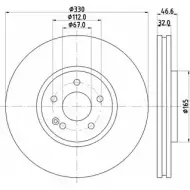 Тормозной диск HELLA 8DD 355 123-042 548 19PRO_HC_NA UCGDEM9 1193338721