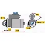 Стартер Bosch 1193433342 0 001 107 032 SR4170N DW (R) 12V 1,1 KW