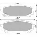 Тормозные колодки, дисковые, комплект Bosch DB1672 Subaru Forester (SG) 2 Кроссовер 2.5 AWD 152 л.с. 2002 – 2005 B P1475 0 986 AB1 475