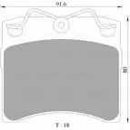 Тормозные колодки, дисковые, комплект Bosch DB1290 Volkswagen Transporter (T4) 4 Автобус 1.9 TD 68 л.с. 1992 – 2003 BP4 443 0 986 AB4 443
