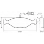 Тормозные колодки, дисковые, комплект Bosch 0 986 BB0 028 Fiat Tempra (159) 2 Седан 2.0 i.e. Sx ?lcool 110 л.с. 1994 – 1998 VOSIR PB 0032 A/2