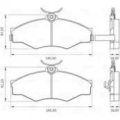 Тормозные колодки, дисковые, комплект Bosch PB 0102 0 986 BB0 069 Toyota Hilux (N140, 50, 60, 70) 6 Кроссовер 3.0 D 4WD 90 л.с. 2002 – 2005 BB 0102