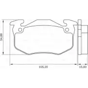 Тормозные колодки, дисковые, комплект Bosch 0 986 BB0 076 Renault Twingo (C06) 1 Хэтчбек 1.2 (C063. C064) 55 л.с. 1993 – 1996 4DX7WJ PB 0109