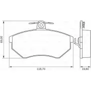 Тормозные колодки, дисковые, комплект Bosch BB 0115 Audi 80 0 986 BB0 081 PB 0115