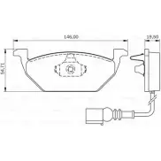 Тормозные колодки, дисковые, комплект Bosch BB 0240 A/1 1759.1 0 986 BB0 140 Volkswagen Golf 4 (1J1) Хэтчбек 2.8 VR6 2 177 л.с. 2000 – 2002