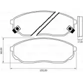 Тормозные колодки, дисковые, комплект Bosch Kia Sorento (JC, BL) 1 Кроссовер 3.5 i Ex 195 л.с. 2003 – 2009 BB 0593 0 986 BB0 593 Q9EEZ0