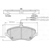 Тормозные колодки, дисковые, комплект Bosch BA 1245 Peugeot 407 1 (6D) Седан 2.2 16V 163 л.с. 2005 – 2024 F 03A 150 029 8362-D1245