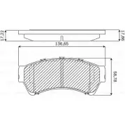Тормозные колодки, дисковые, комплект Bosch 8277-D1164,8277-D1192,8521-D1192 Mazda 6 (GH) 2 Седан 2.2 MZR CD 185 л.с. 2009 – 2012 F 03B 050 154 BN 1164