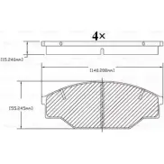 Тормозные колодки, дисковые, комплект Bosch 7321-D434,7205-D438 Toyota Hilux (N140, 50, 60, 70) 6 Пикап 2.4 145 л.с. 1997 – 2005 F 03B 150 006 BA 0438