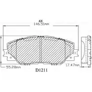 Тормозные колодки, дисковые, комплект Bosch BA 1211 F 03B 150 172 1193533143 8331-D1211