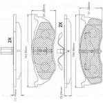 Тормозные колодки, дисковые, комплект Bosch BA 0642A F 03B 150 250 Chrysler Concorde 2 (LH) Седан 7518A-D642,7623-D730