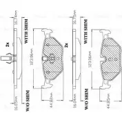 Тормозные колодки, дисковые, комплект Bosch 1193533273 7631-D763,7737-D763,8589-D1442 F 03B 150 281 BA 0763