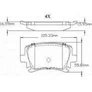 Тормозные колодки, дисковые, комплект Bosch BA 1108 Audi A3 8213-D1108 F 03B 150 364