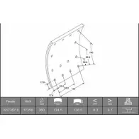 Тормозная накладка, башмак Ferodo K17357.0TG 1193649946 17358 173 57