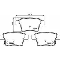 Тормозные колодки, дисковые, комплект MINTEX 25335 2 4260 1193684694 MDB83118